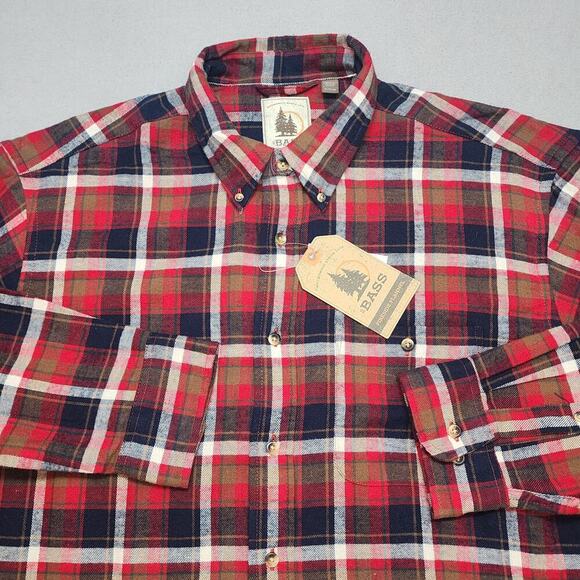 Men's G.H. Bass Fireside Button Down Flannel shirt size XL regular NWT - Picture 1 of 6